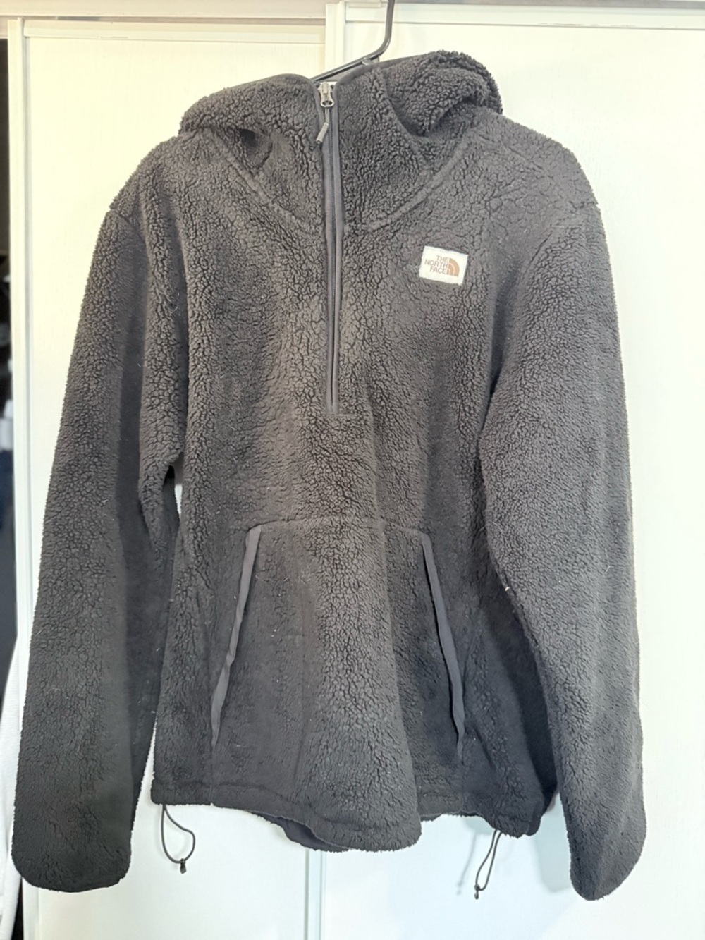The North Face Charcoal Gray Sherpa Half-Zip Pullover Hoodie